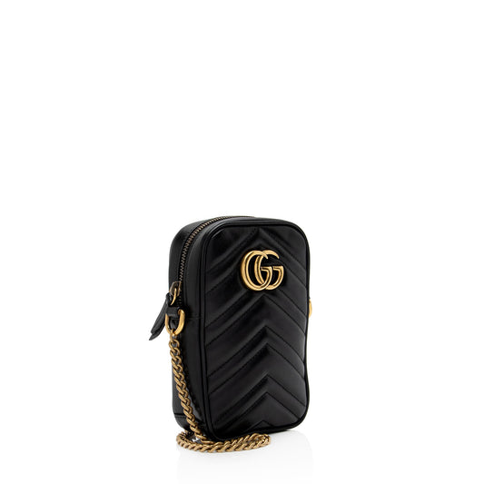 Gucci Matelasse Leather GG Marmont Mini Crossbody Bag (SHF-2UTE9c)