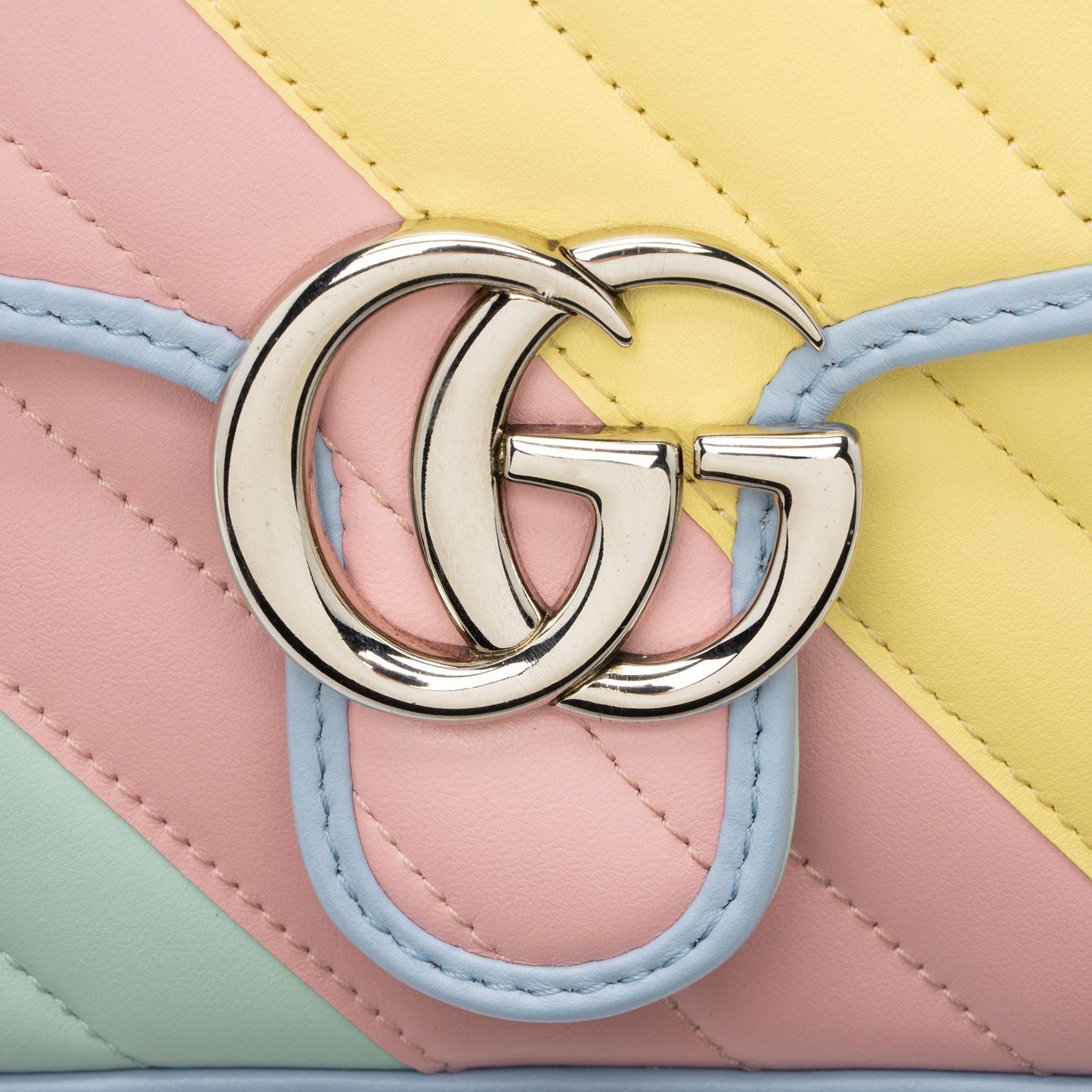 Gucci Diagonal Matelasse Leather GG Marmont Mini Top Handle