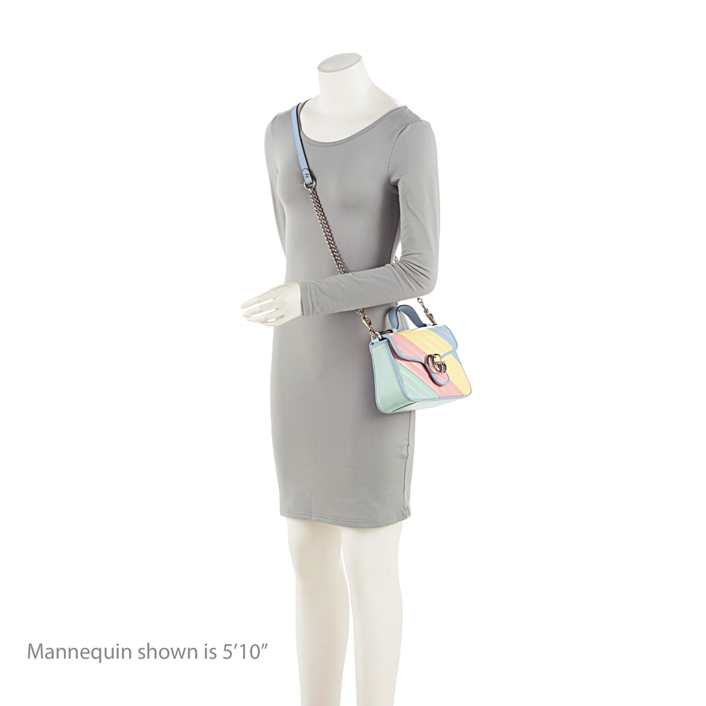 Gucci Diagonal Matelasse Leather GG Marmont Mini Top Handle