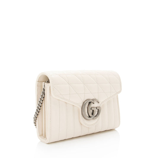 Gucci Matelasse Leather GG Marmont Mini Wallet on Chain Bag (SHF-NRc6CP)
