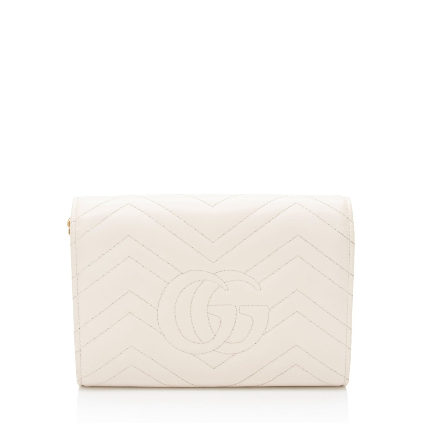 Gucci Matelasse Leather GG Marmont Wallet on Chain