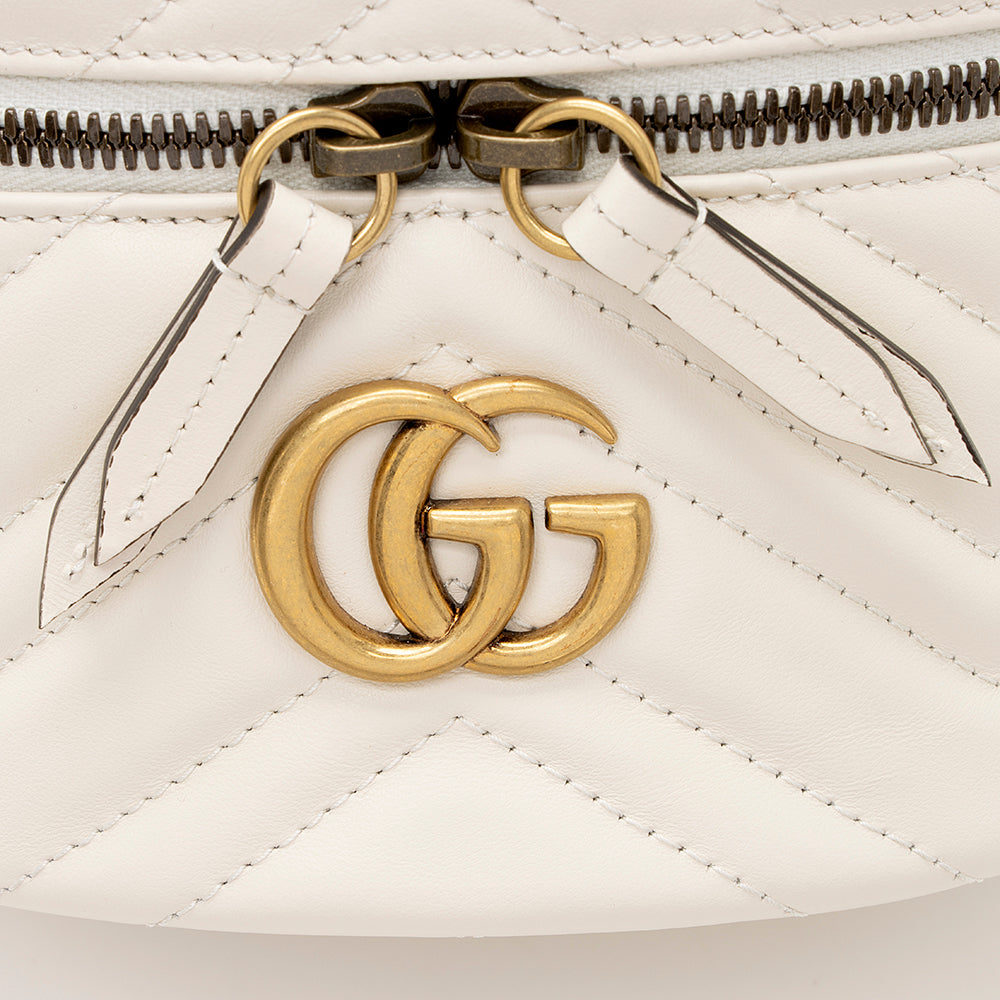 Gucci Matelasse Leather GG Marmont Round Mini Backpack (SHF-19850)
