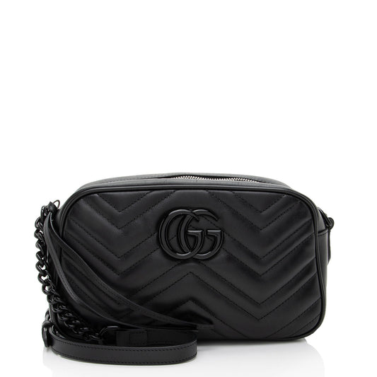 Gucci Matelasse Leather Monochrome GG Marmont Small Camera Bag