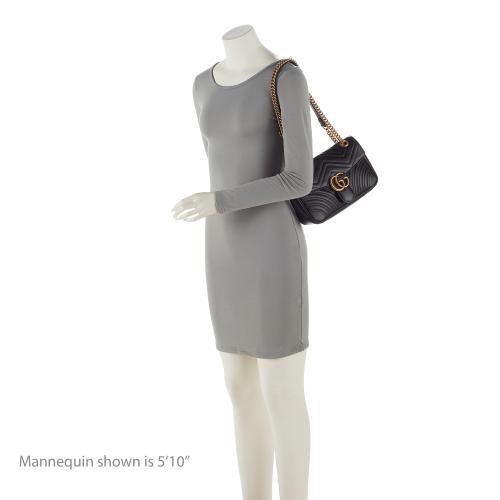 Gucci Matelasse Leather GG Marmont Small Flap Shoulder Bag (SHF-5zif5r)