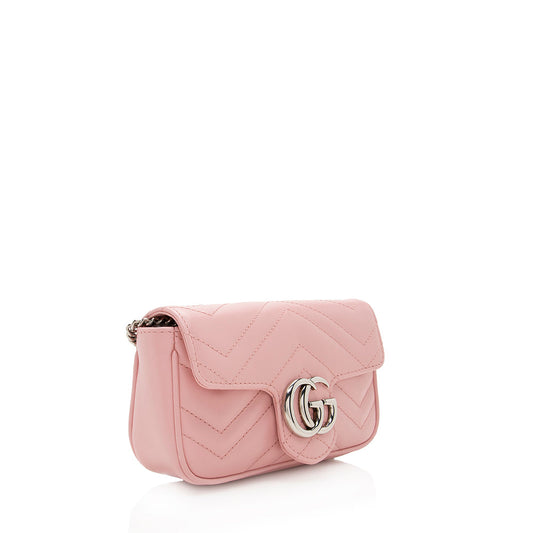 Gucci Matelasse Leather GG Marmont Super Mini Bag (SHF-19506)