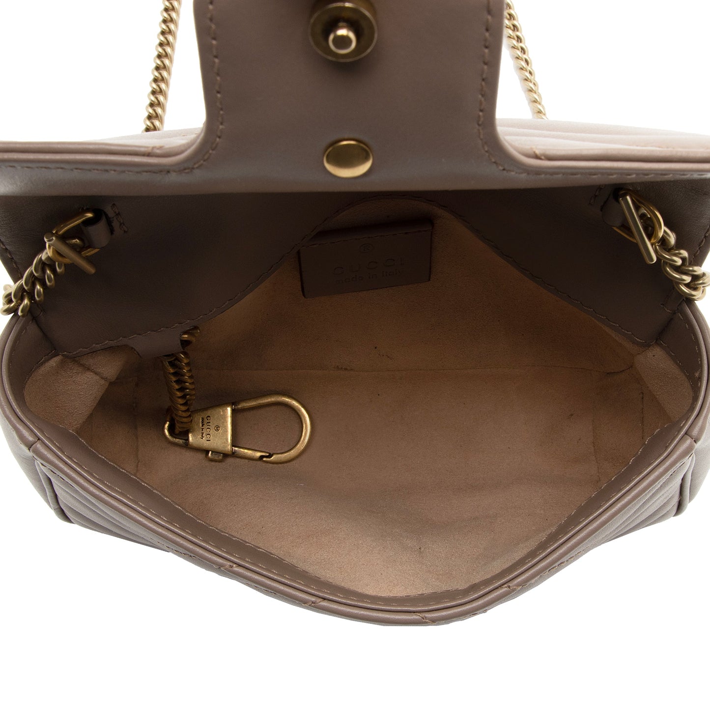 Gucci Matelasse Leather GG Marmont Super Mini Bag (SHF-gHEKBW)
