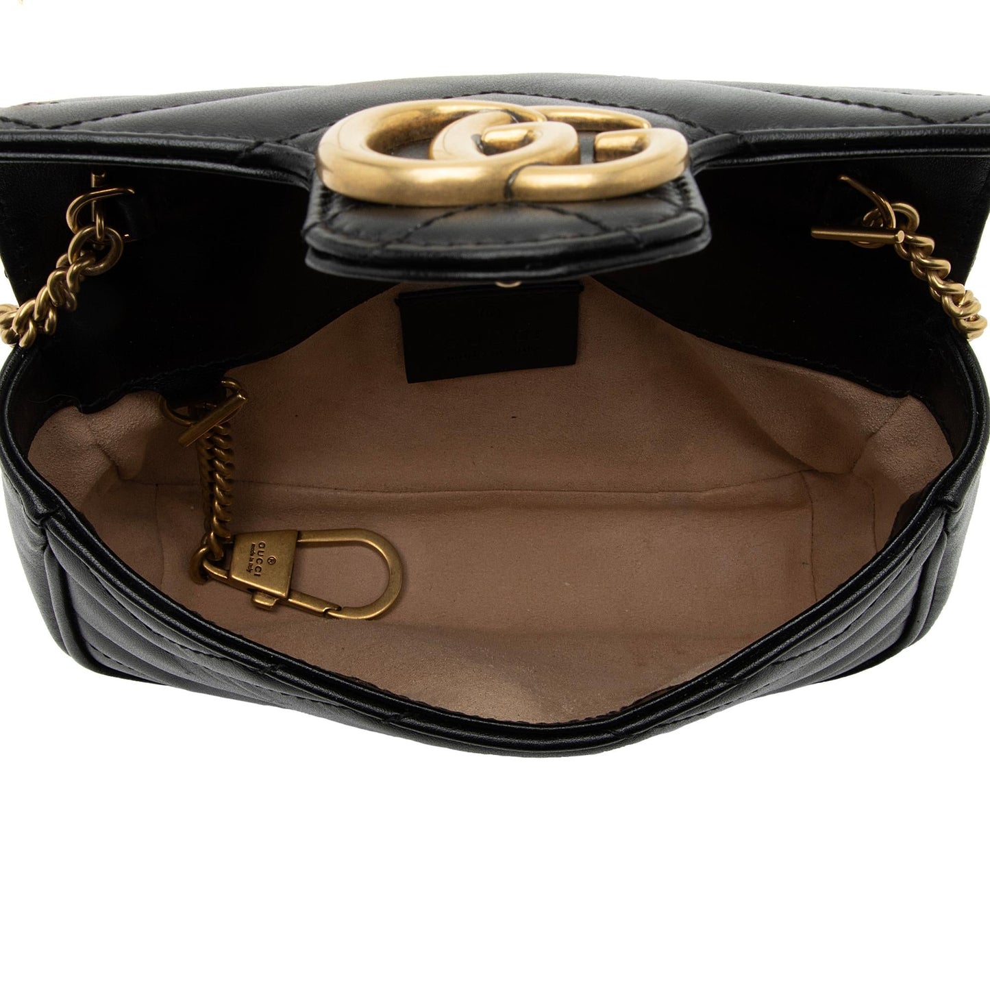 Gucci Matelasse Leather GG Marmont Super Mini Bag (SHF-sC7a2m)