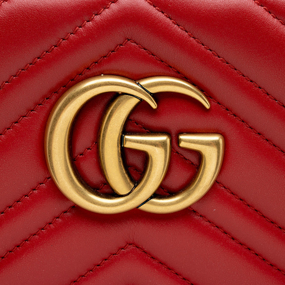 Gucci Matelasse Leather GG Marmont Top Handle Medium Satchel (SHF-15634)