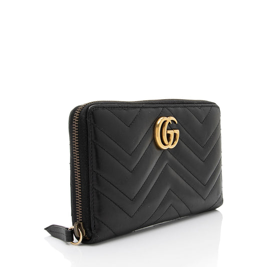 Gucci Matelasse Leather GG Marmont Zip Around Organizer Wallet (SHF-4aR2ie)