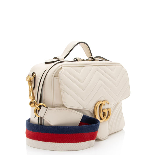 Gucci Matelasse Leather GG Marmont Zip Around Top Handle (SHF-mIutYM)