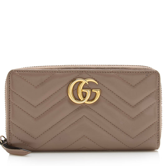 Gucci Matelasse Leather GG Marmont Zip Wallet (SHF-22654)