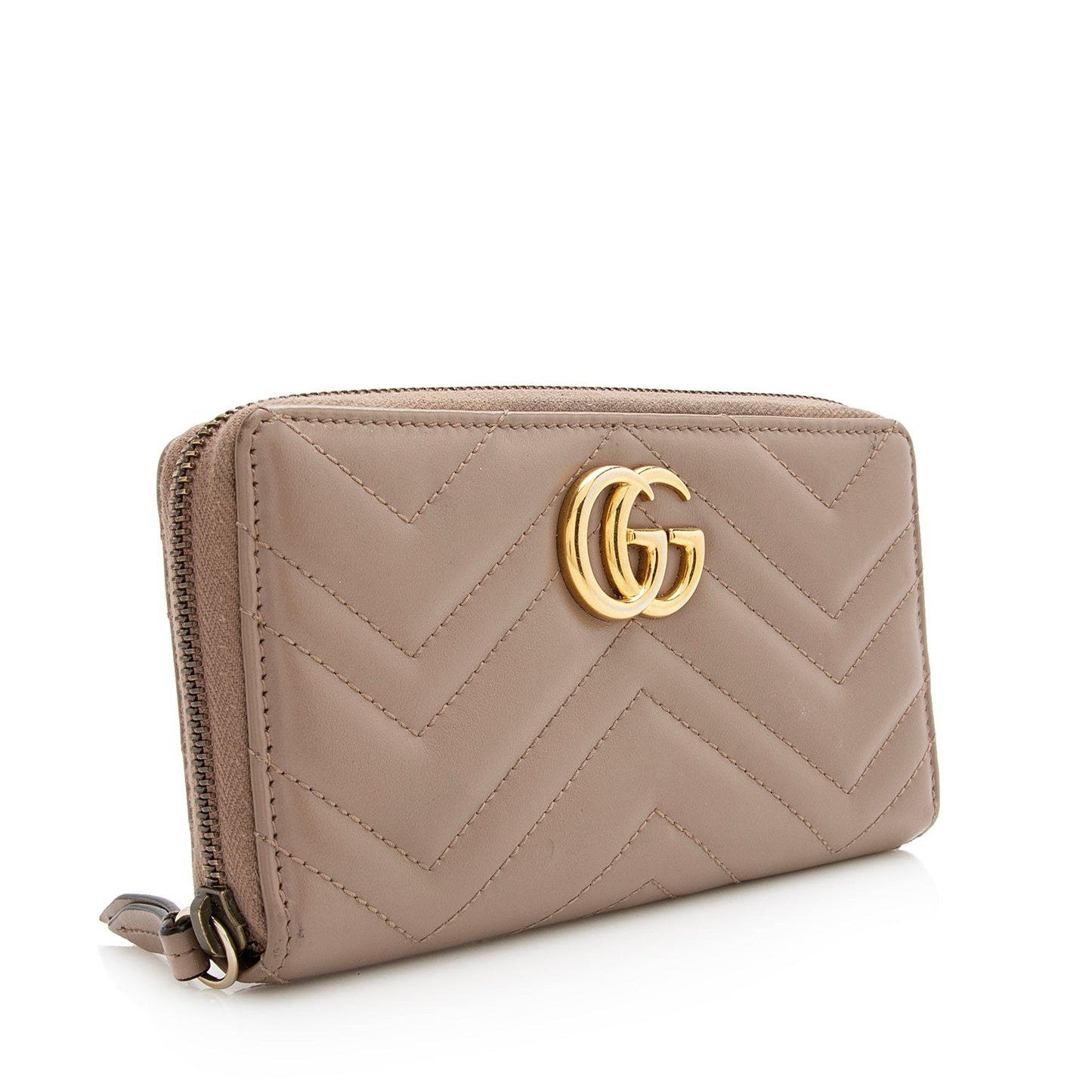 Gucci Matelasse Leather GG Marmont Zip Wallet (SHF-22654)