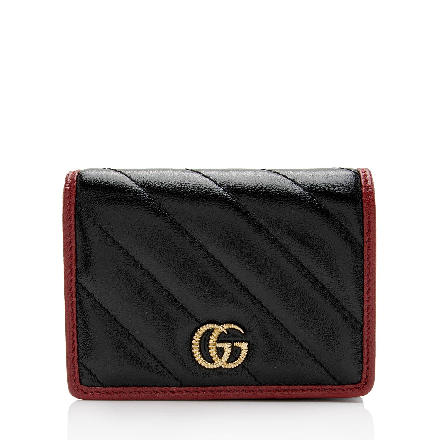 Gucci Matelasse Leather Torchon GG Marmont Card Case Wallet (SHF-plKy6v)