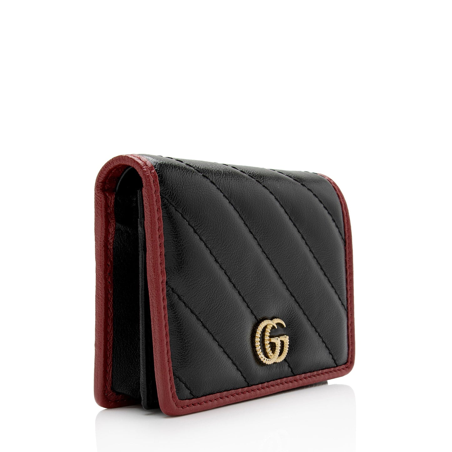 Gucci Matelasse Leather Torchon GG Marmont Card Case Wallet (SHF-plKy6v)