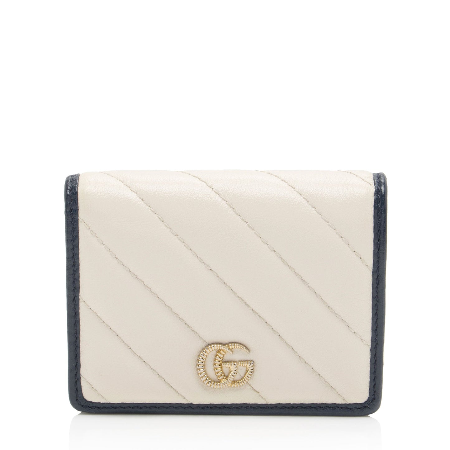 Gucci Matelasse Leather Torchon GG Marmont Card Case (SHF-q1dspc)