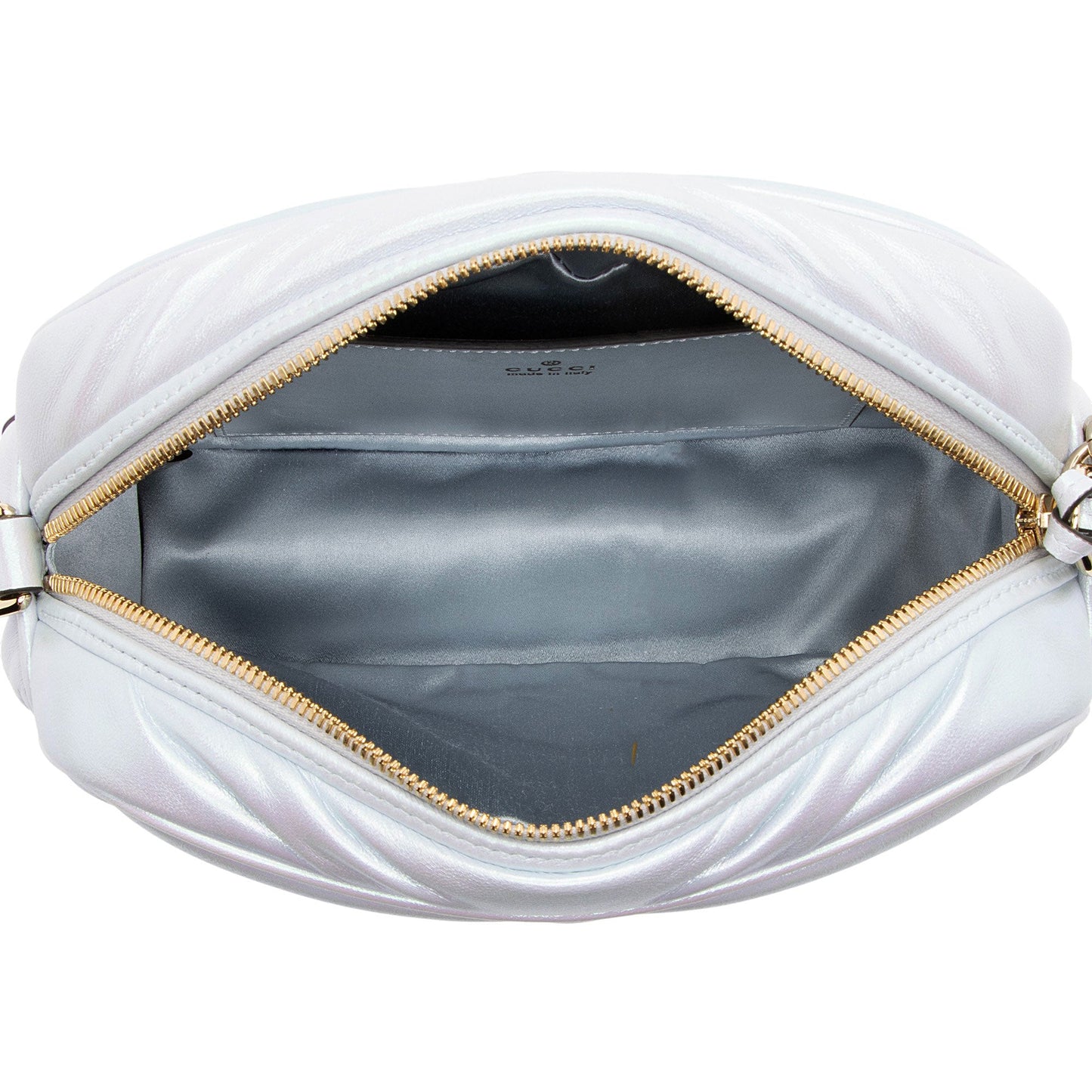Gucci Matelasse Padded Iridescent Leather GG Marmont Small Camera Bag