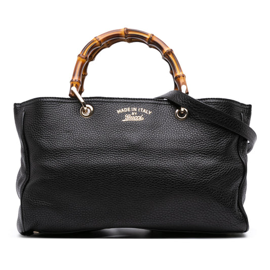 Gucci Medium Calfskin Bamboo Shopper Satchel
