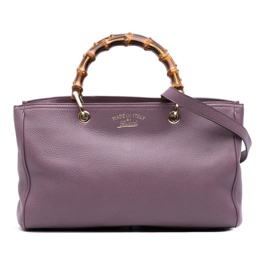 Gucci Medium Calfskin Bamboo Shopper Satchel