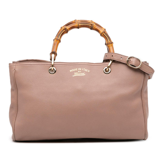Gucci Medium Calfskin Bamboo Shopper Satchel