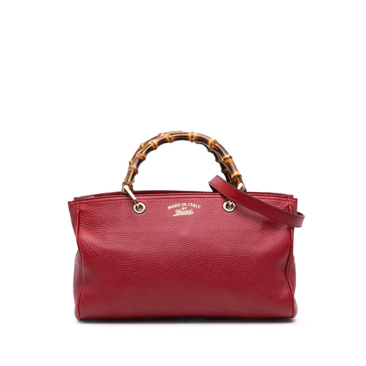 Gucci Medium Calfskin Bamboo Shopper Satchel