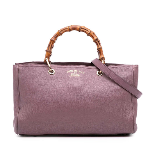 Gucci Medium Calfskin Bamboo Shopper Satchel