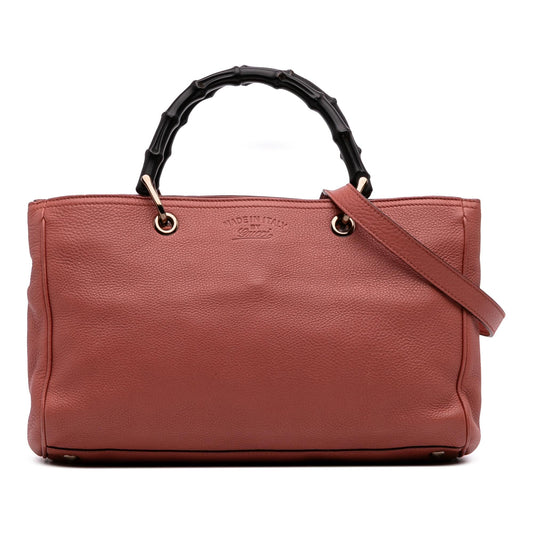 Gucci Medium Calfskin Bamboo Shopper Satchel