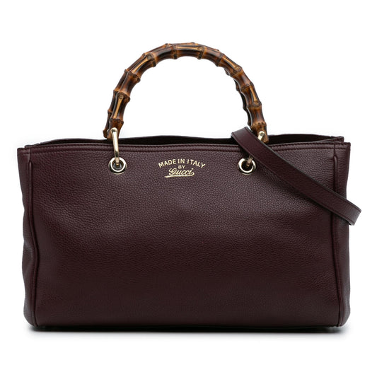 Gucci Medium Calfskin Bamboo Shopper Satchel