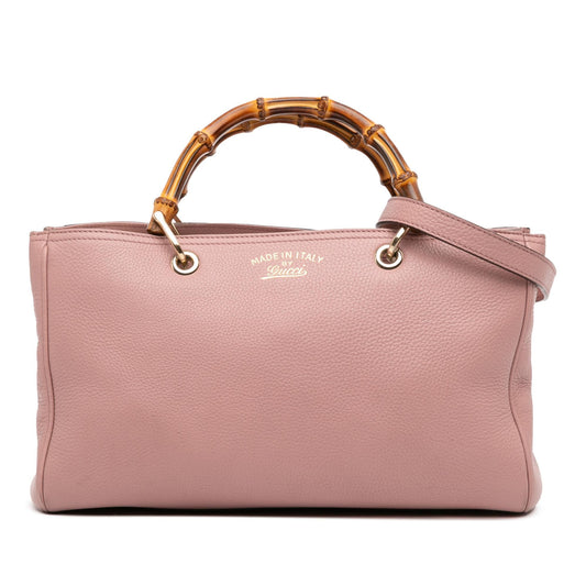 Gucci Medium Calfskin Bamboo Shopper Satchel