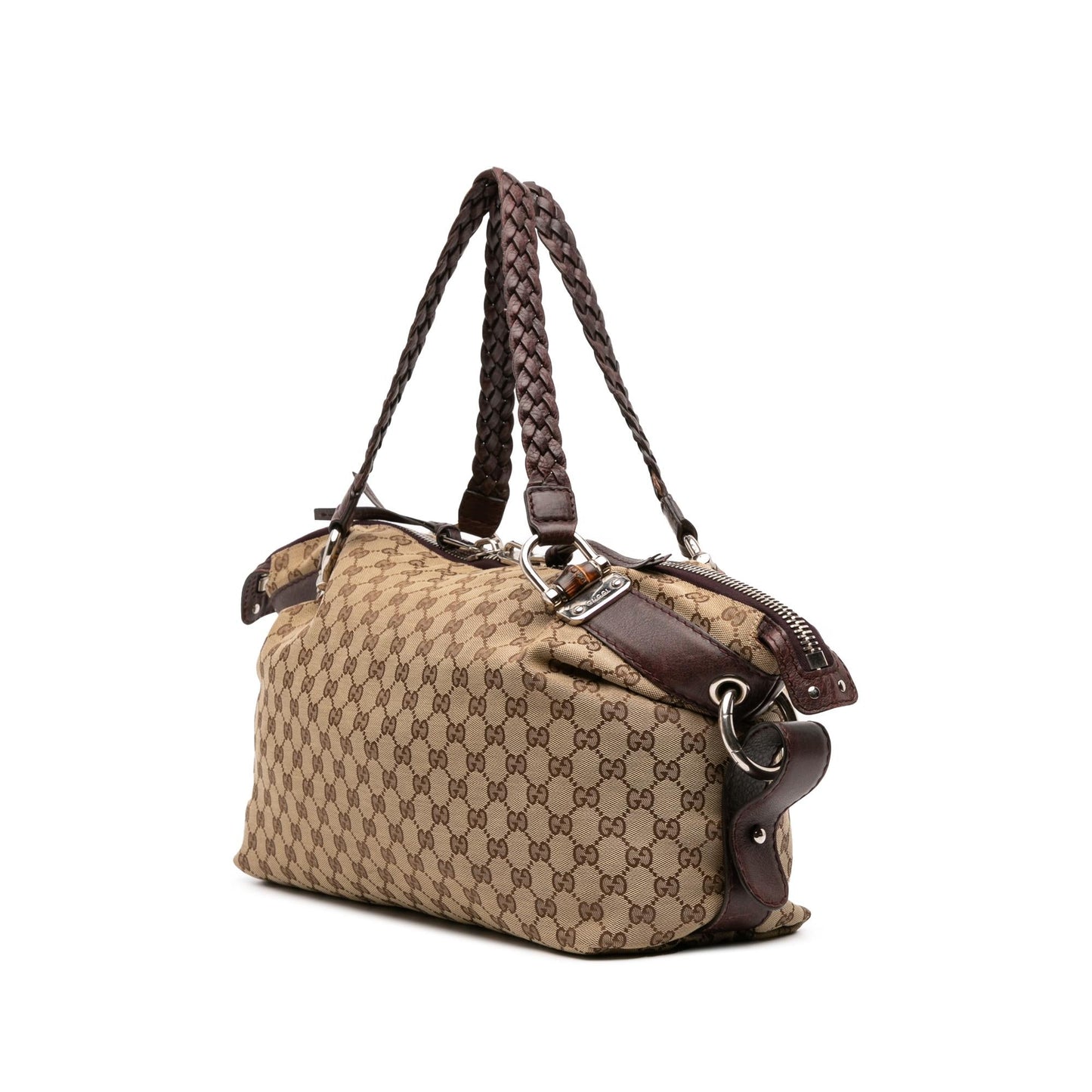 Gucci Medium GG Canvas Bamboo Bar Tote