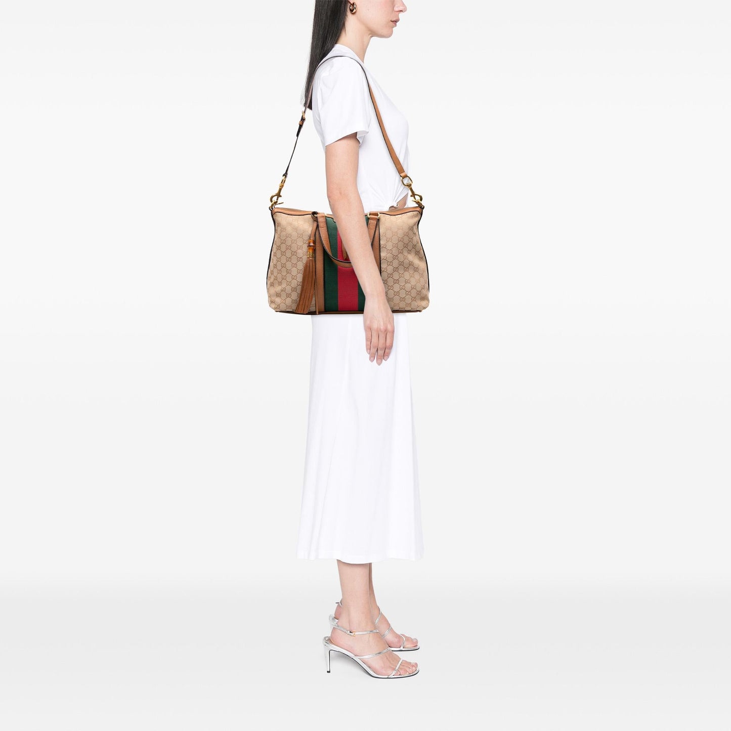 Gucci Medium GG Canvas Rania Top Handle Bag