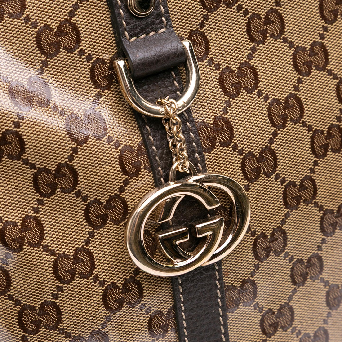 Gucci Medium GG Crystal Charm Dome Satchel