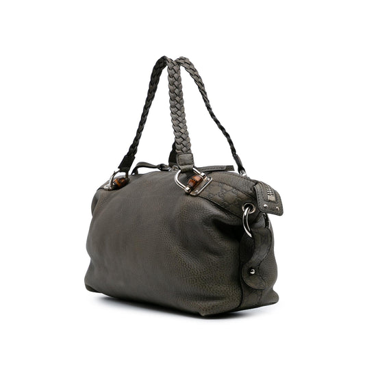 Gucci Medium Leather Bamboo Bar Tote