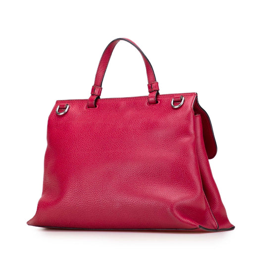 Gucci Medium Leather Bamboo Daily Satchel