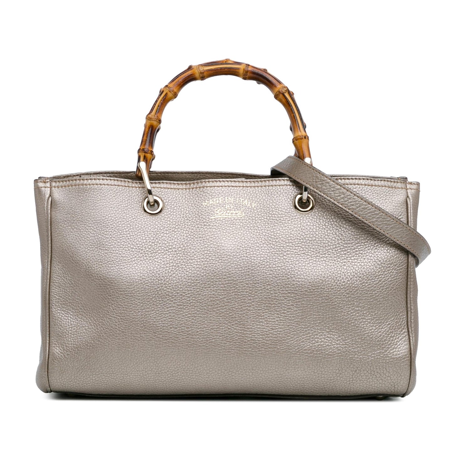 Gucci Medium Leather Bamboo Shopper (SHG-Z5WtXN)