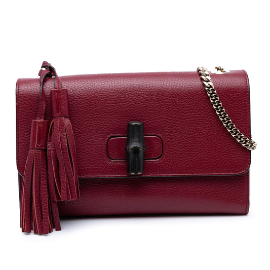 Gucci Medium Leather Miss Bamboo Crossbody