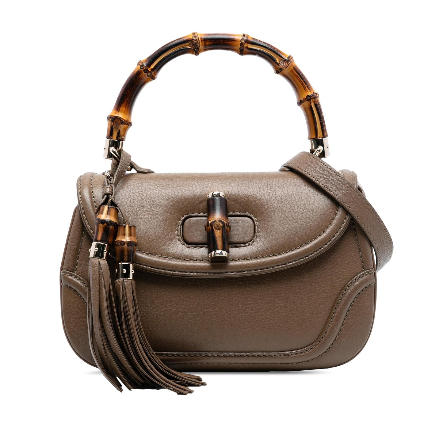 Gucci Medium Leather New Bamboo Satchel