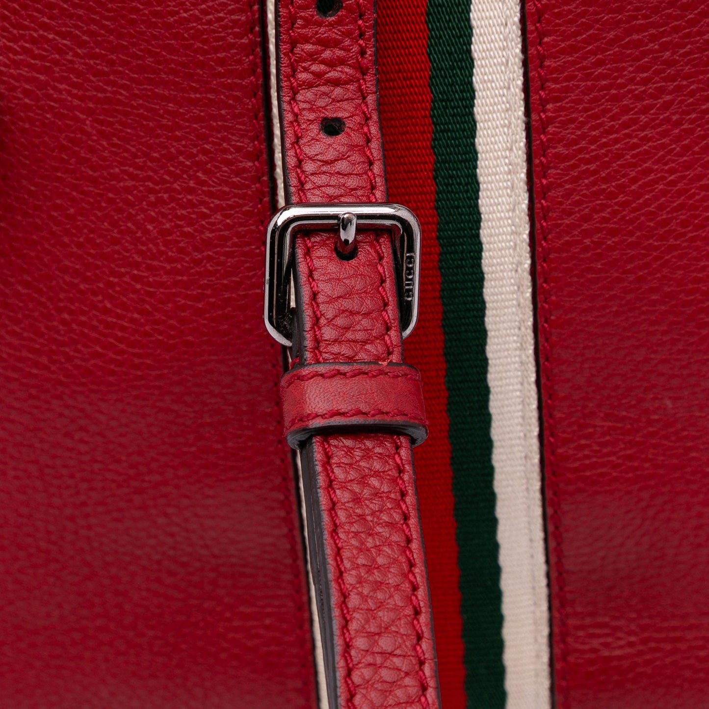 Gucci Medium Leather Web Dome Satchel
