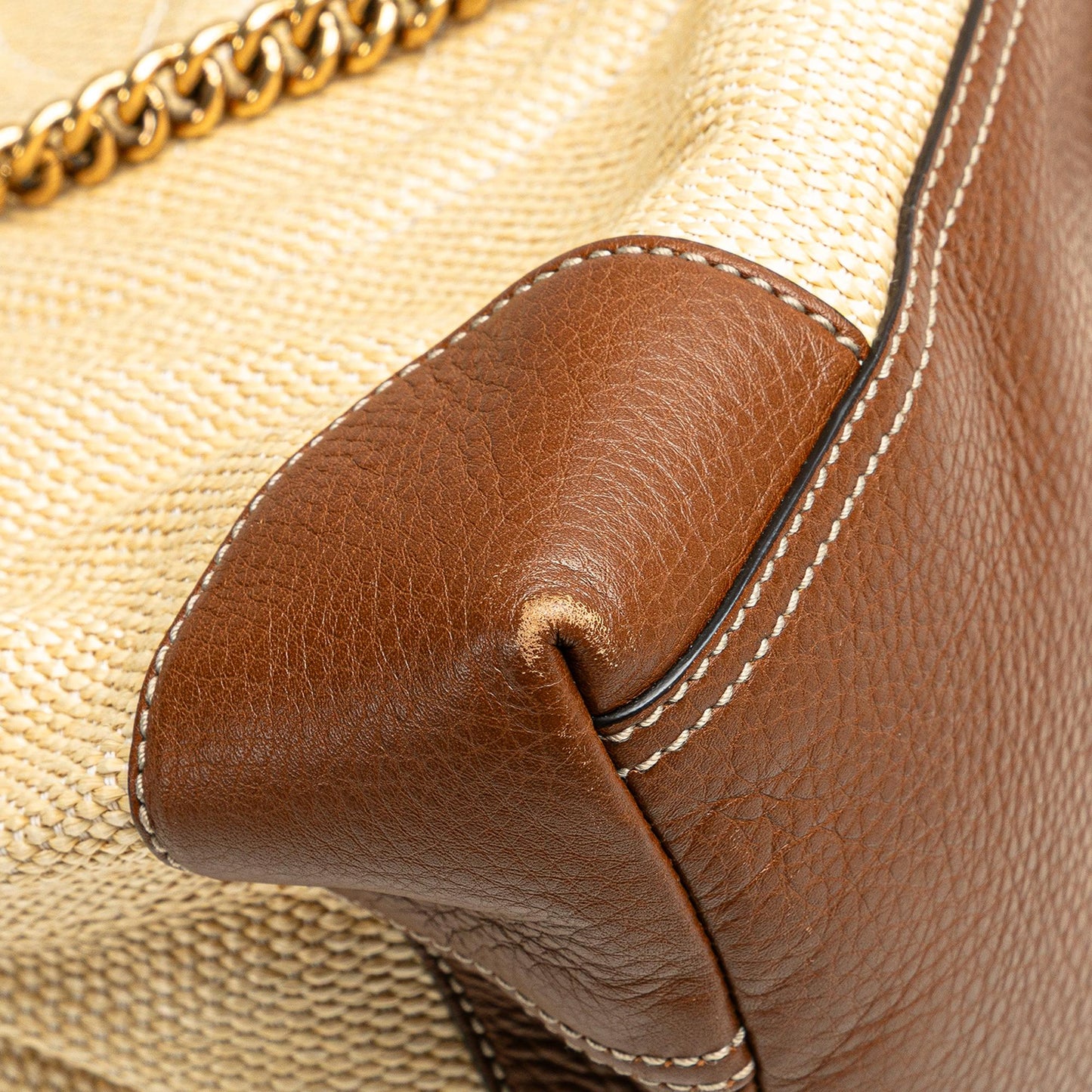Gucci Medium Raffia Soho Chain Tote