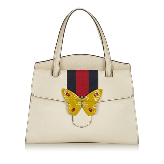 Gucci Medium Web Linea Butterfly Totem Satchel (SHG-31390)