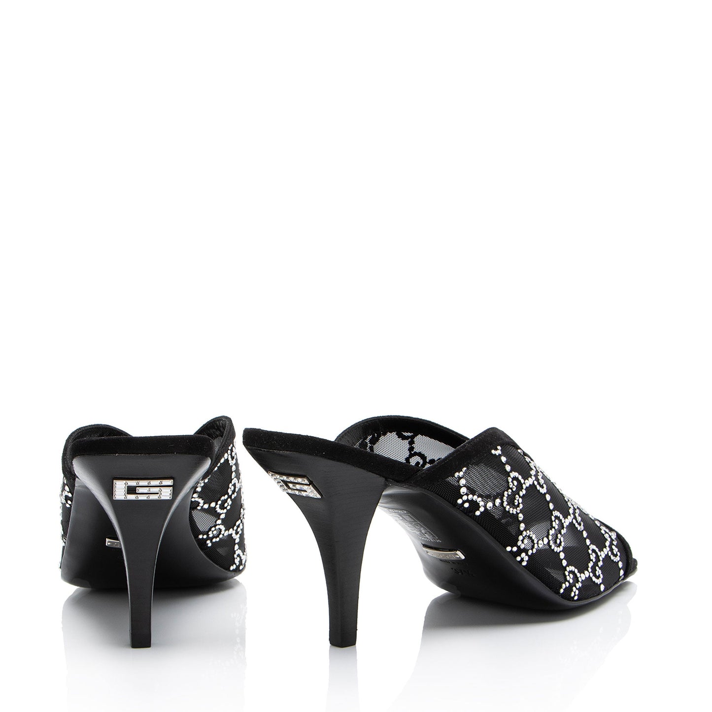Gucci Mesh Crystal GG Mules - Size 7.5 / 37.5