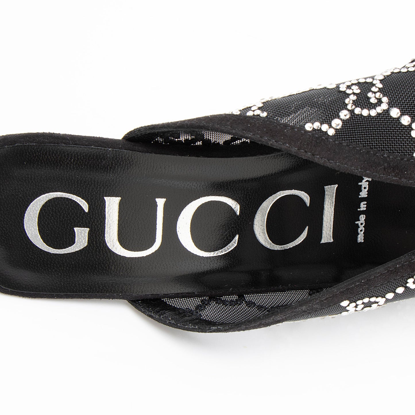 Gucci Mesh Crystal GG Mules - Size 7.5 / 37.5