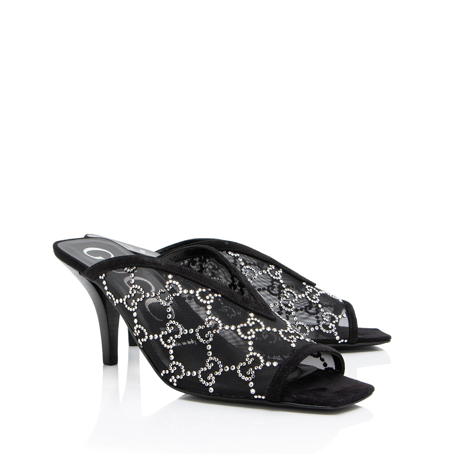 Gucci Mesh Crystal GG Mules - Size 7.5 / 37.5