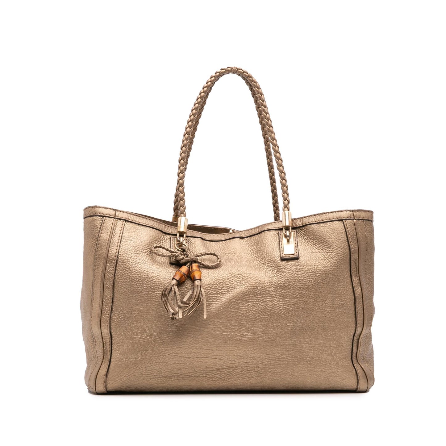Gucci Metallic Grained Leather Bella Tote