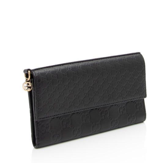 Gucci Metallic Guccissima Leather Bree Continental Wallet (SHF-hnueDV)