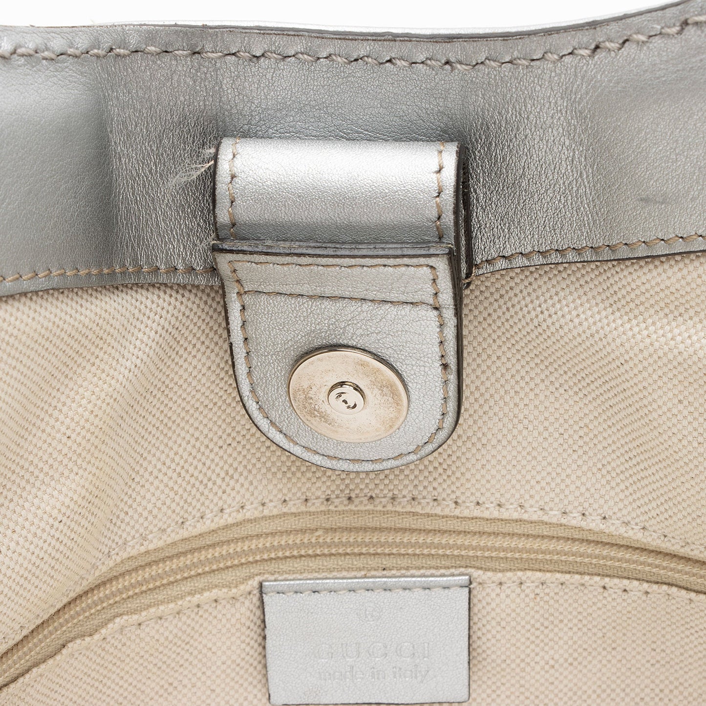 Gucci Metallic Guccissima Leather Sukey Medium Tote