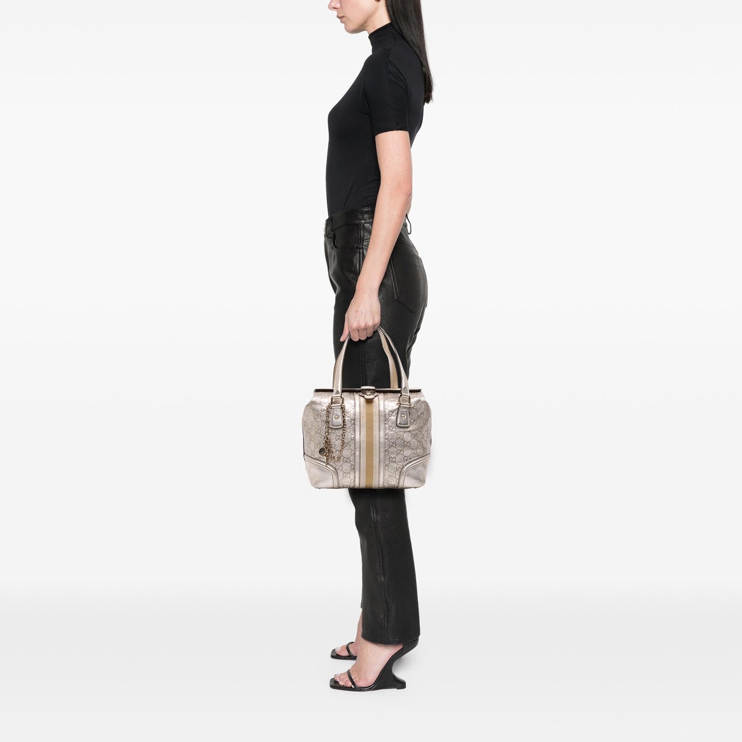 Gucci Metallic Guccissima Web Treasure Handbag
