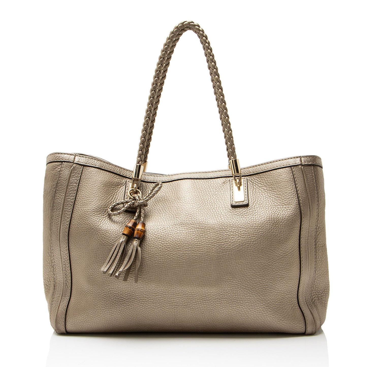 Gucci Metallic Leather Bella Medium Tote