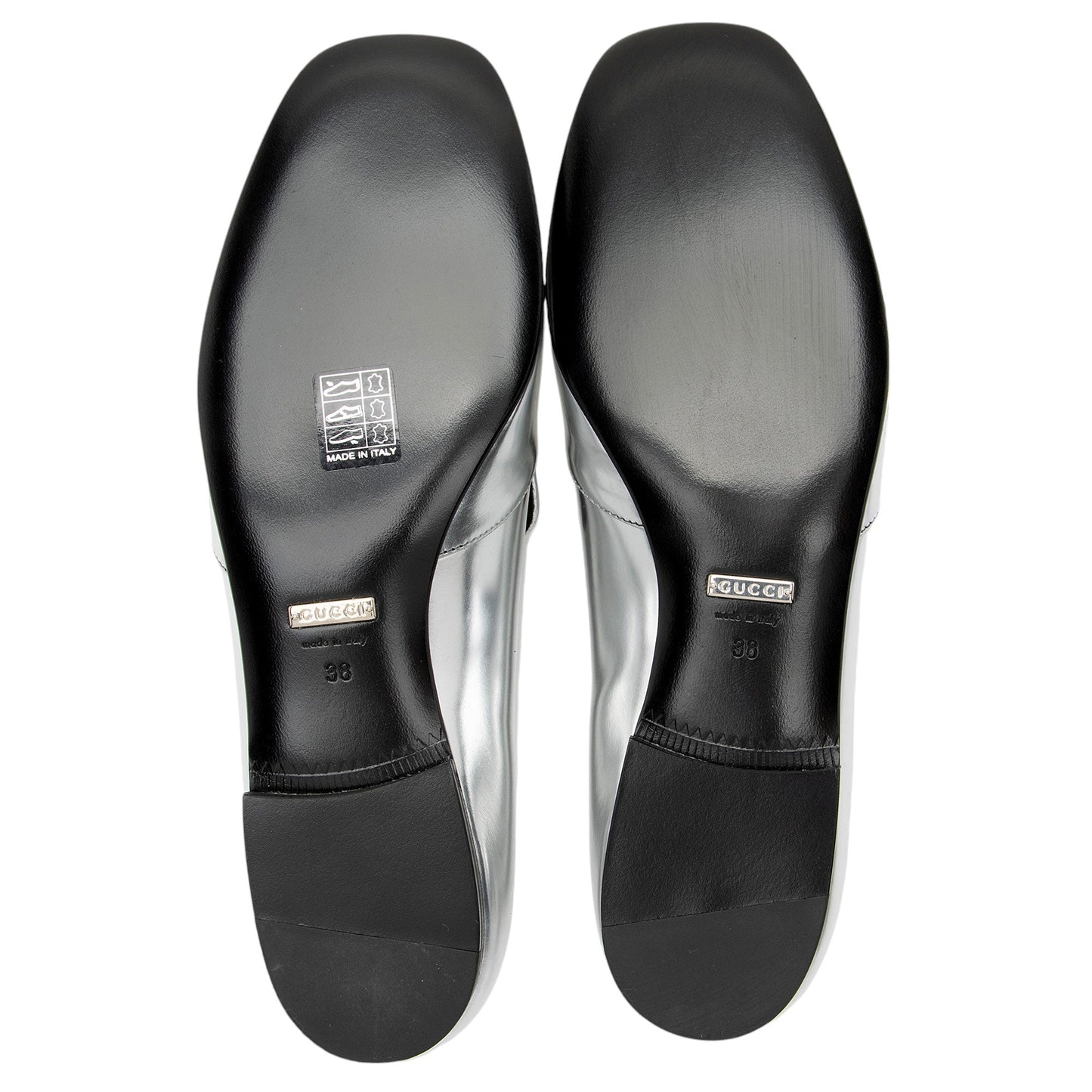 Gucci Metallic Leather Horsebit Loafers - Size 8 / 38 (SHF-N5mNFz)