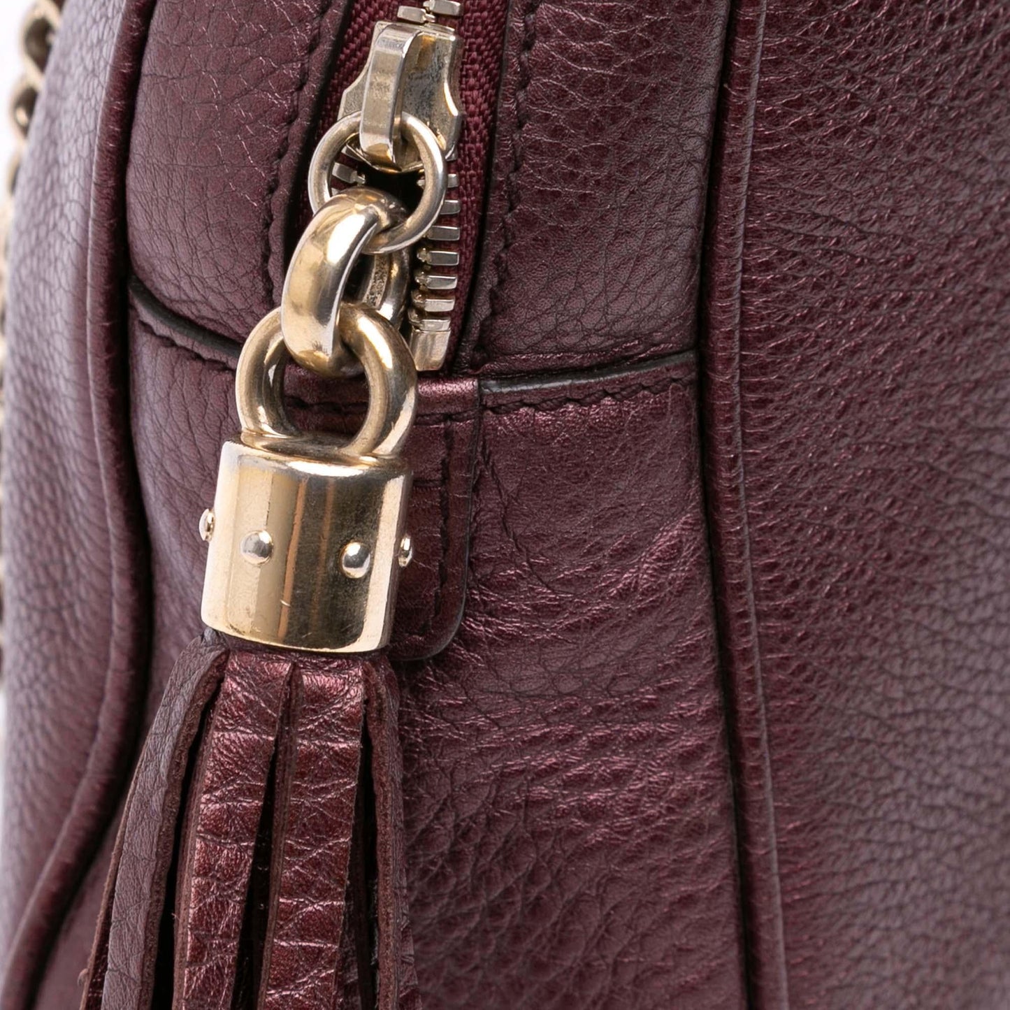 Gucci Metallic Leather Soho Chain Zip Shoulder Bag