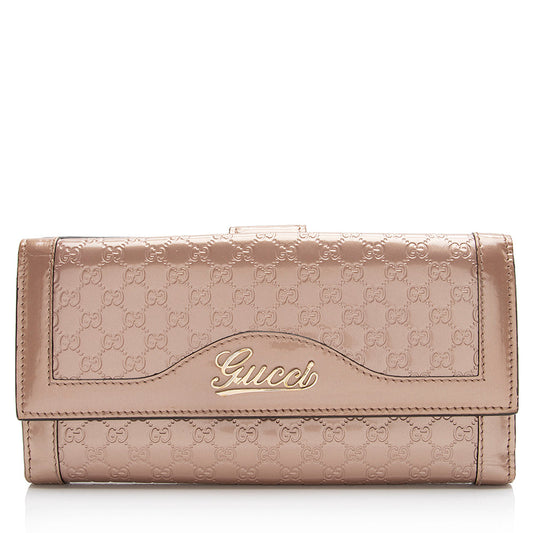 Gucci Metallic Microguccissima Script Continental Wallet (SHF-23020)